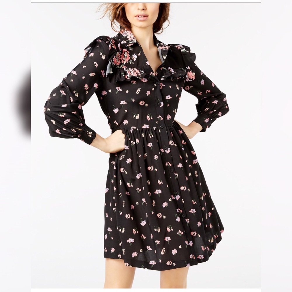 💐HostPick💐Jill Stuart Printed Ruffled Shirtdress